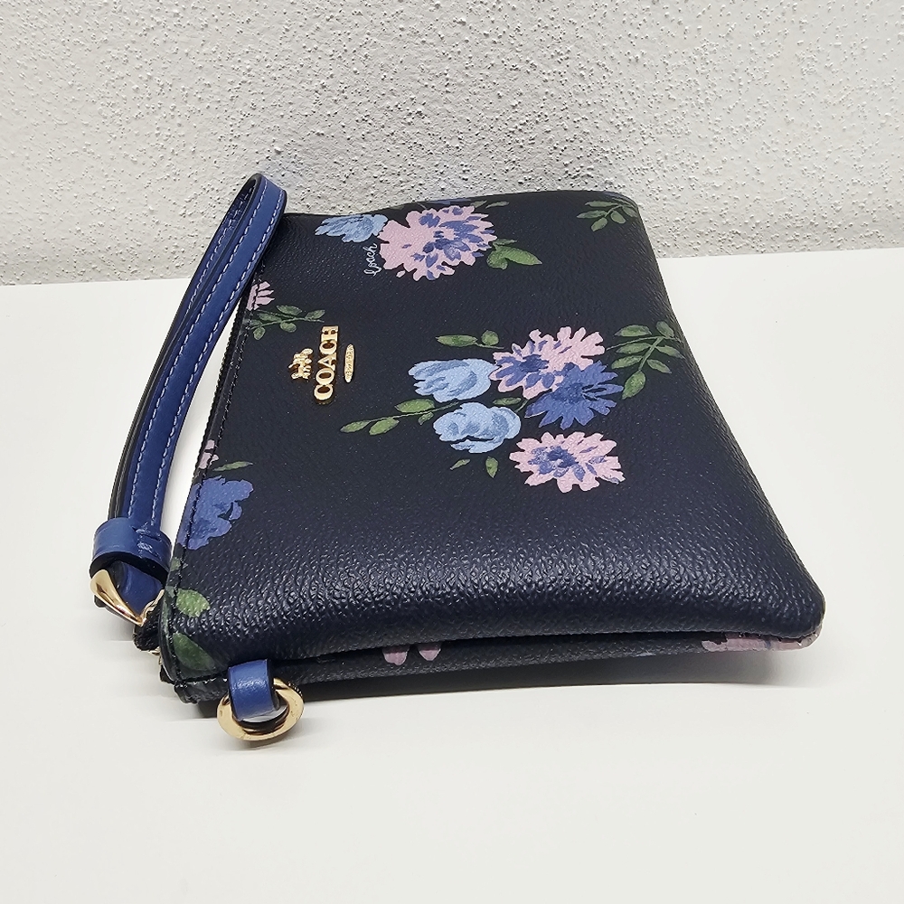 Coach Floral Corner Zip Wristlet - Picture 6 of 12